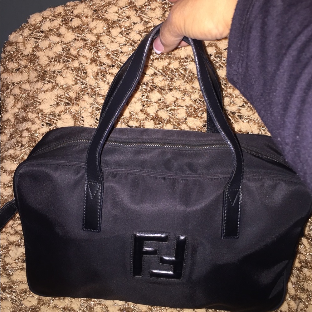 Fendi nylon and leather bag